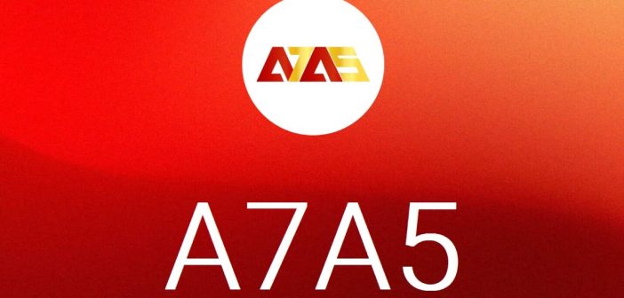 Ruble symbol linked to blockchain nodes representing A7A5 stablecoin