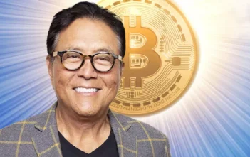 Bitcoin price rising on screen with $180K forecast