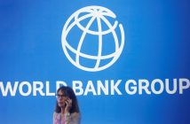 World Bank headquarters with Argentina flag representing new $12 billion support package