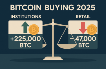 Institutional Bitcoin buying vs retail selling in 2025
