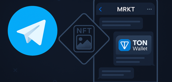 NFT trading app MRKT inside Telegram chat with TON Wallet