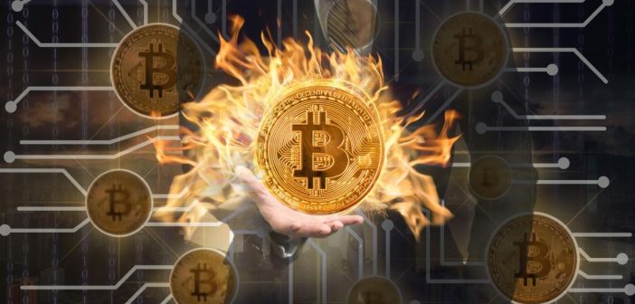 Bitcoin chart rising above $105,000 with US and China flags
