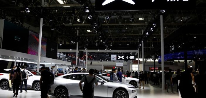XPeng electric vehicle at a showroom