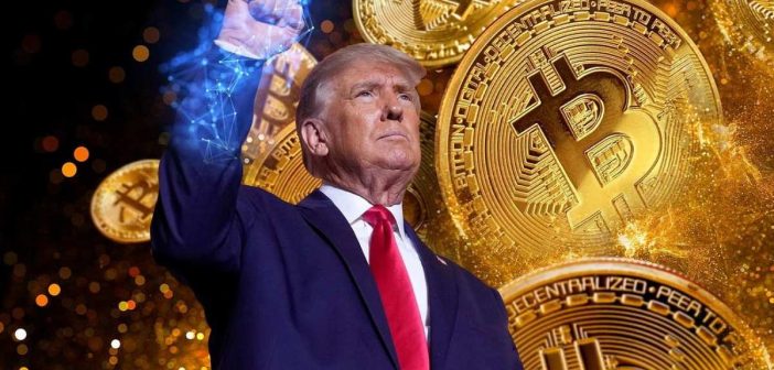 Bitcoin and TRUMP token concept next to GD Culture logo