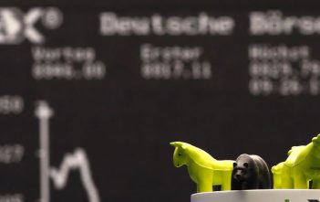Eurozone stock market performance with charts and ECB building