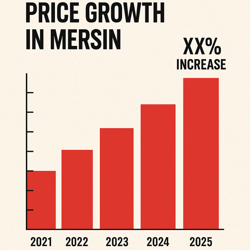 infographic on real estate price growth in Mersin