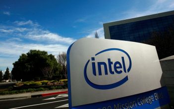 Intel headquarters building with company logo