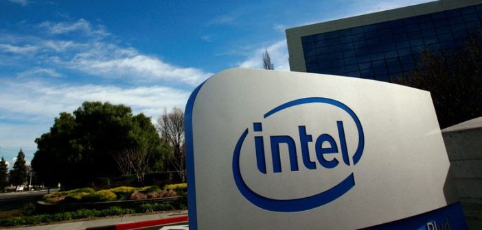 Intel headquarters building with company logo