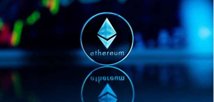 Ethereum logo rising above Coca-Cola and Alibaba market caps