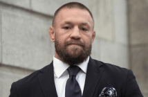 Conor McGregor with Bitcoin and Irish flag background
