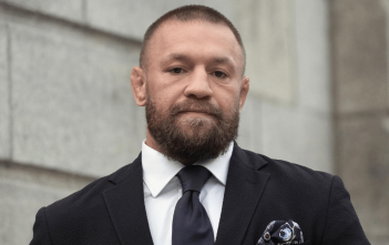 Conor McGregor with Bitcoin and Irish flag background