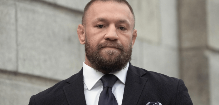 Conor McGregor with Bitcoin and Irish flag background