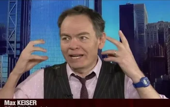 Max Keiser on stage speaking about Bitcoin and Ethereum