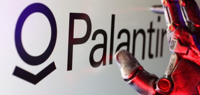 Palantir Technologies' stock chart showing a significant rise following Q1 2025 earnings