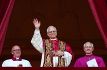 Pope Leo XIV addressing the crowd from St. Peter's Basilica balcony