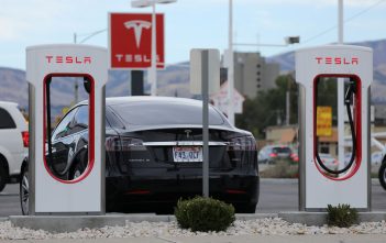 Autonomous Tesla Model Y on the road