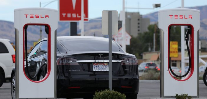 Autonomous Tesla Model Y on the road