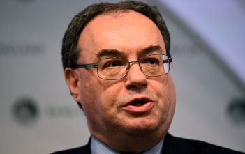 Bank of England Governor Andrew Bailey speaking at a press conference