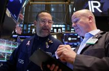 Stock market graph showing upward trend amid U.S.-China trade talks