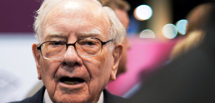 Warren Buffett speaking at a shareholder meeting