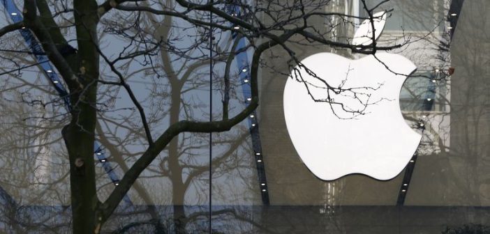 Apple headquarters with EU flag overlay, symbolizing legal appeal