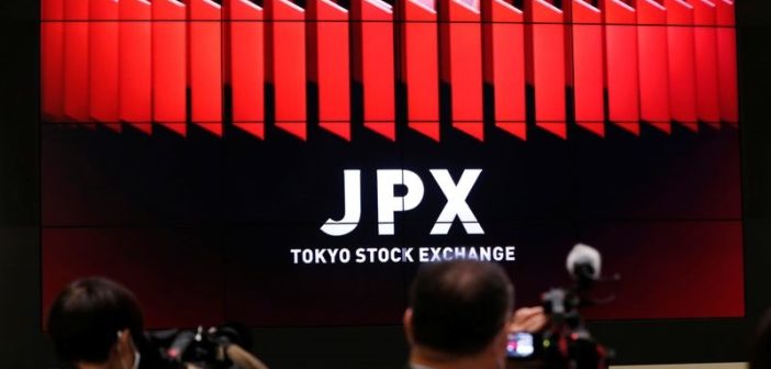 Asian stock charts with Middle East map and Japan CPI data overlay