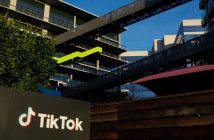 Split screen showing Meta and TikTok logos mirrored by Google and GPT interfaces