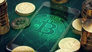 Bitcoin chart showing cup and handle breakout formation