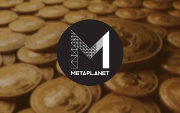 Metaplanet logo with Bitcoin stack and 100,000 BTC target