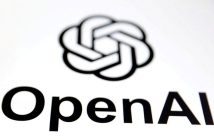 Logos of OpenAI and Microsoft with a graph showing declining revenue share