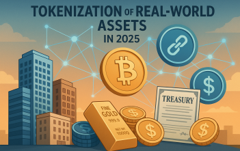 Visualization of real-world assets being digitized through blockchain in 2025