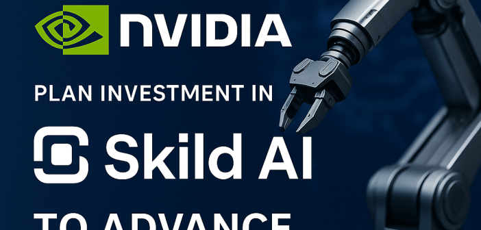 Samsung and Nvidia logos with robotic arm and Skild AI branding