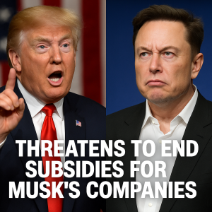 President Donald Trump and Elon Musk in a heated exchange over government subsidies