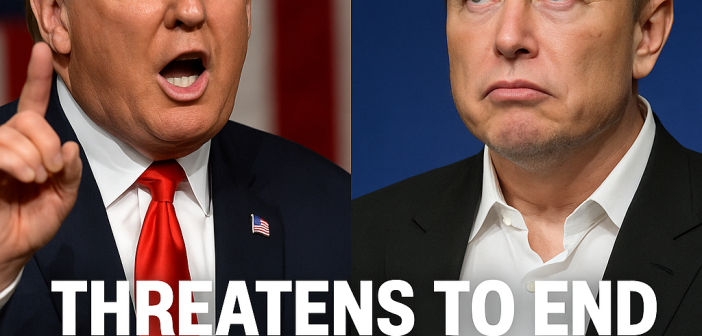 President Donald Trump and Elon Musk in a heated exchange over government subsidies